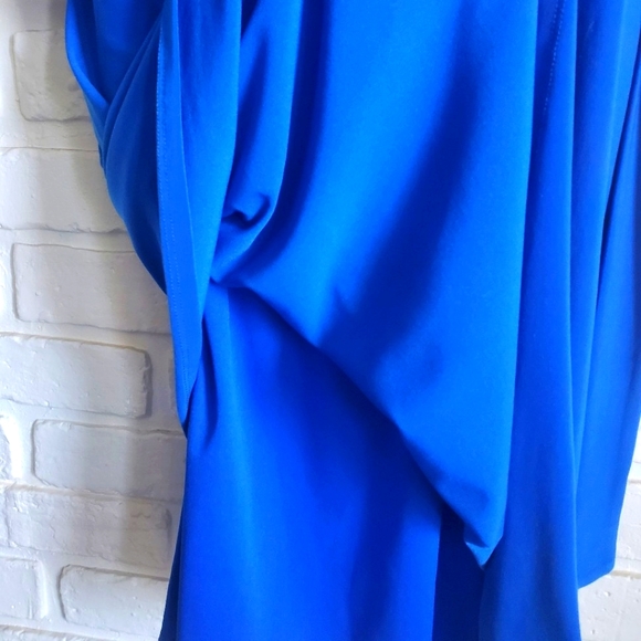 Joseph Ribkoff Collared Wrap Dress Royal Blue Sapphire 3/4 Sleeves Size 12 Retro - Picture 8 of 11